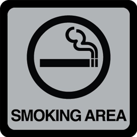 HY-KO 4.5X4.5In Smoking Area Sign 4.5" x 4.5", 5PK A00491